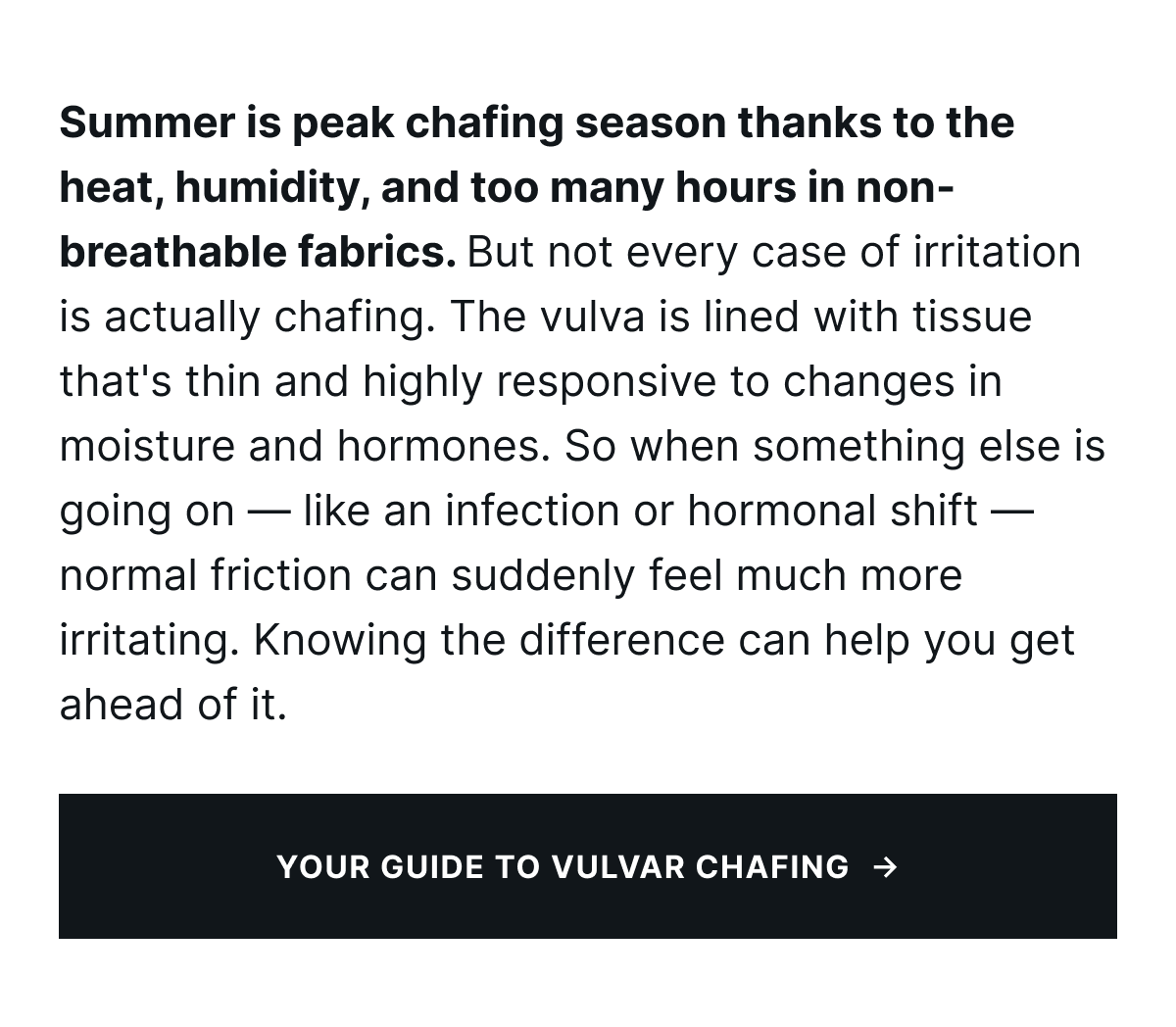 Fact Check: Chafing down there is a sign of an infection