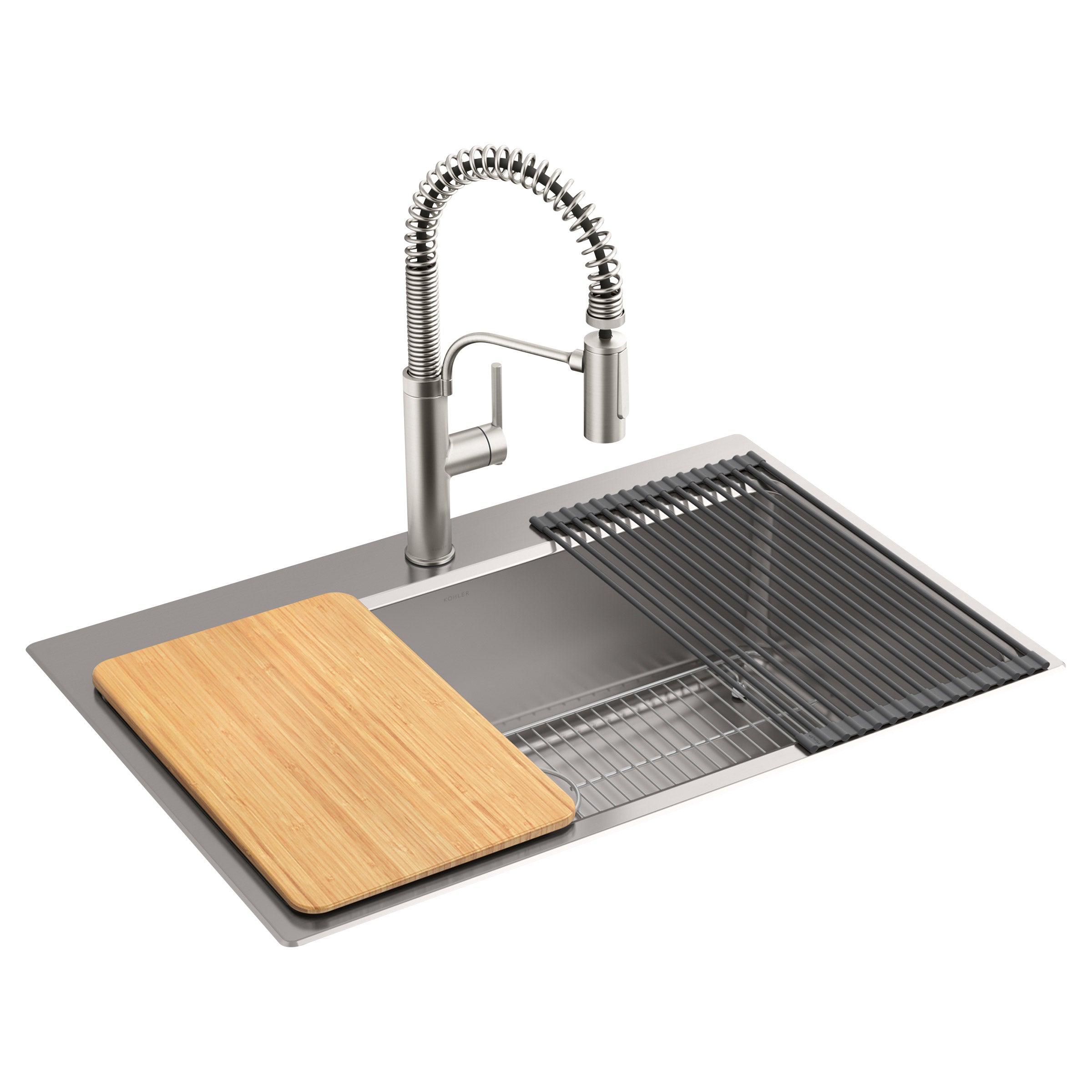 Kohler Provo 33-inch Dual Mount Single-bowl Workstation Kitchen Sink Kit