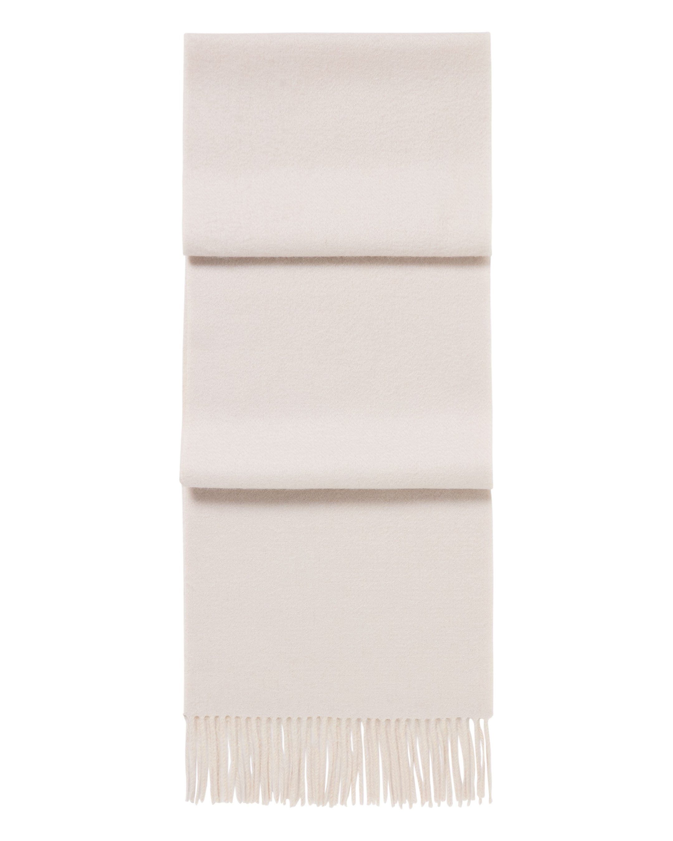 Image of Unisex Doubleface Woven Cashmere Scarf Snow Grey