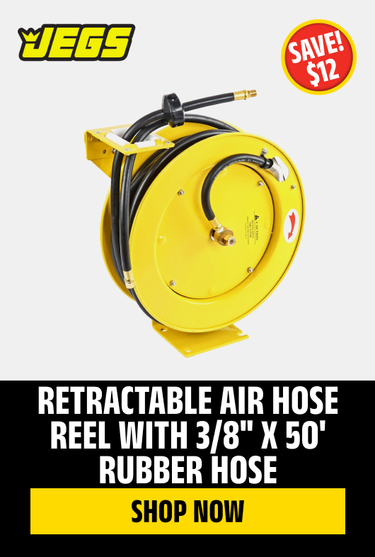 Retractable Air Hose Reel with 3/8" x 50' Rubber Hose