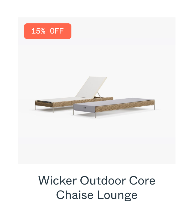 15% OFF Wicker Outdoor Core Chaise Lounge