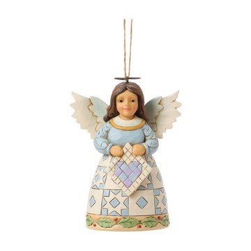Jim Shore Heartwood Creek Quilt Angel Ornament4.5in H