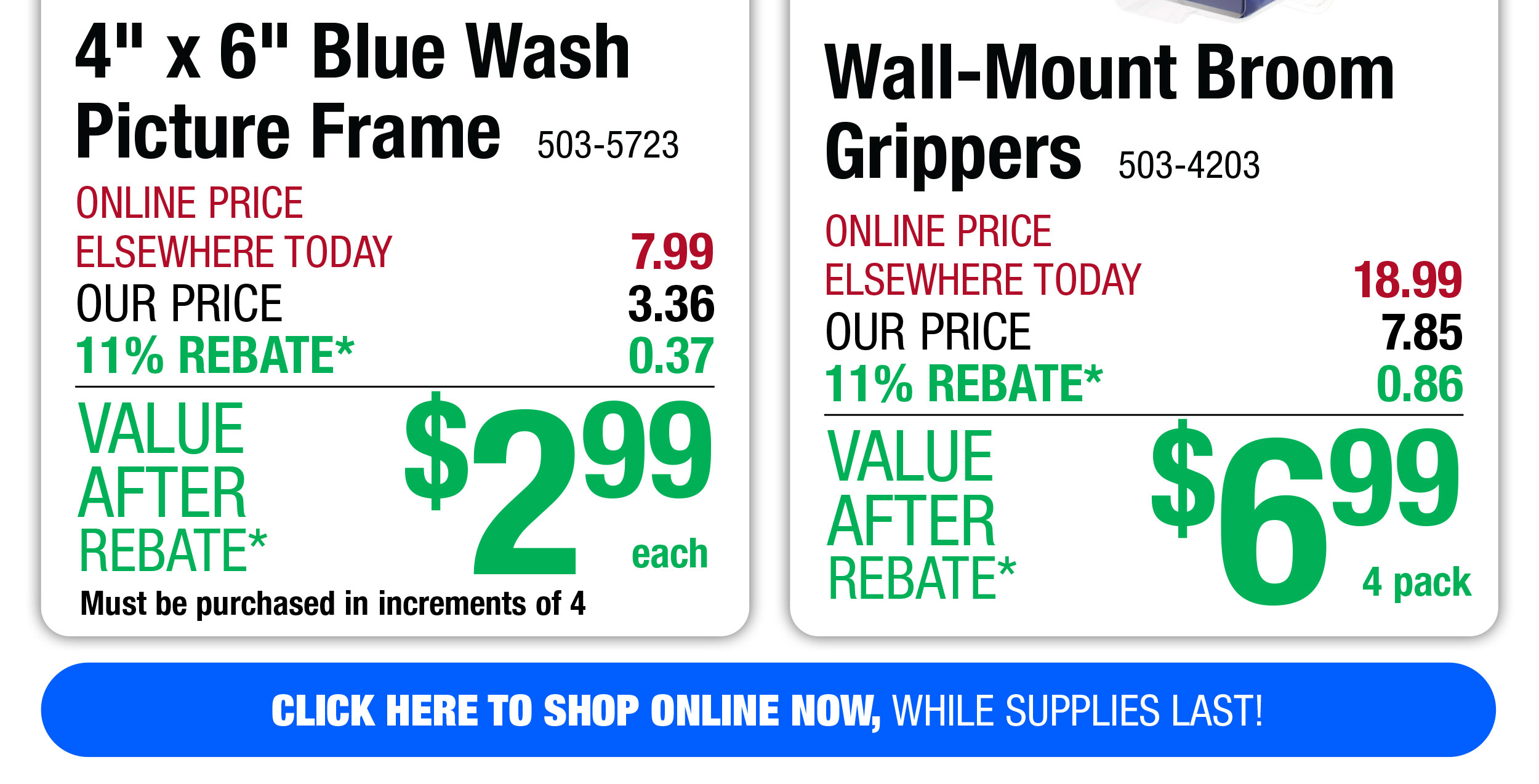 Wall-Mount Broom Grippers - ONLY $6.99 After Rebate*!