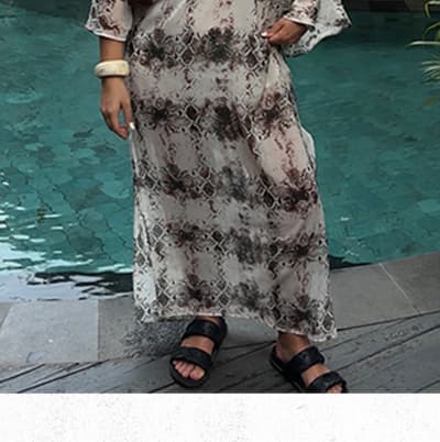 Heart On Fire Snake Print Kaftan - Chocolate