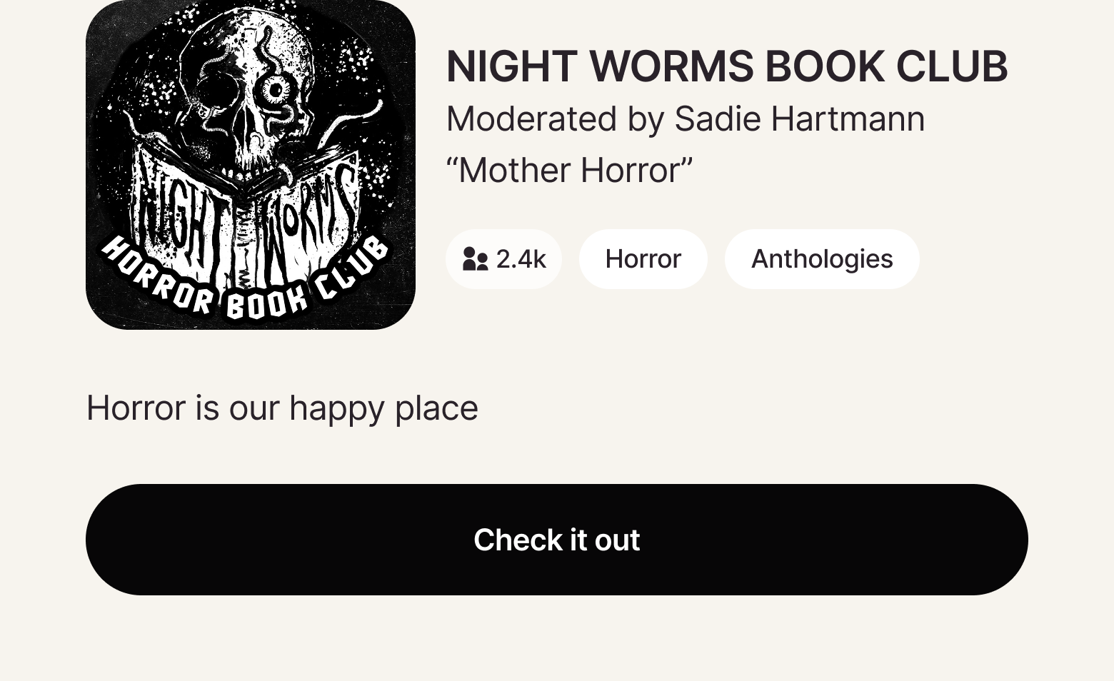 NIGHT WORMS BOOK CLUB