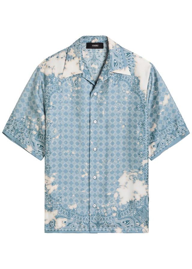 AMIRI Bandana printed silk-satin shirt