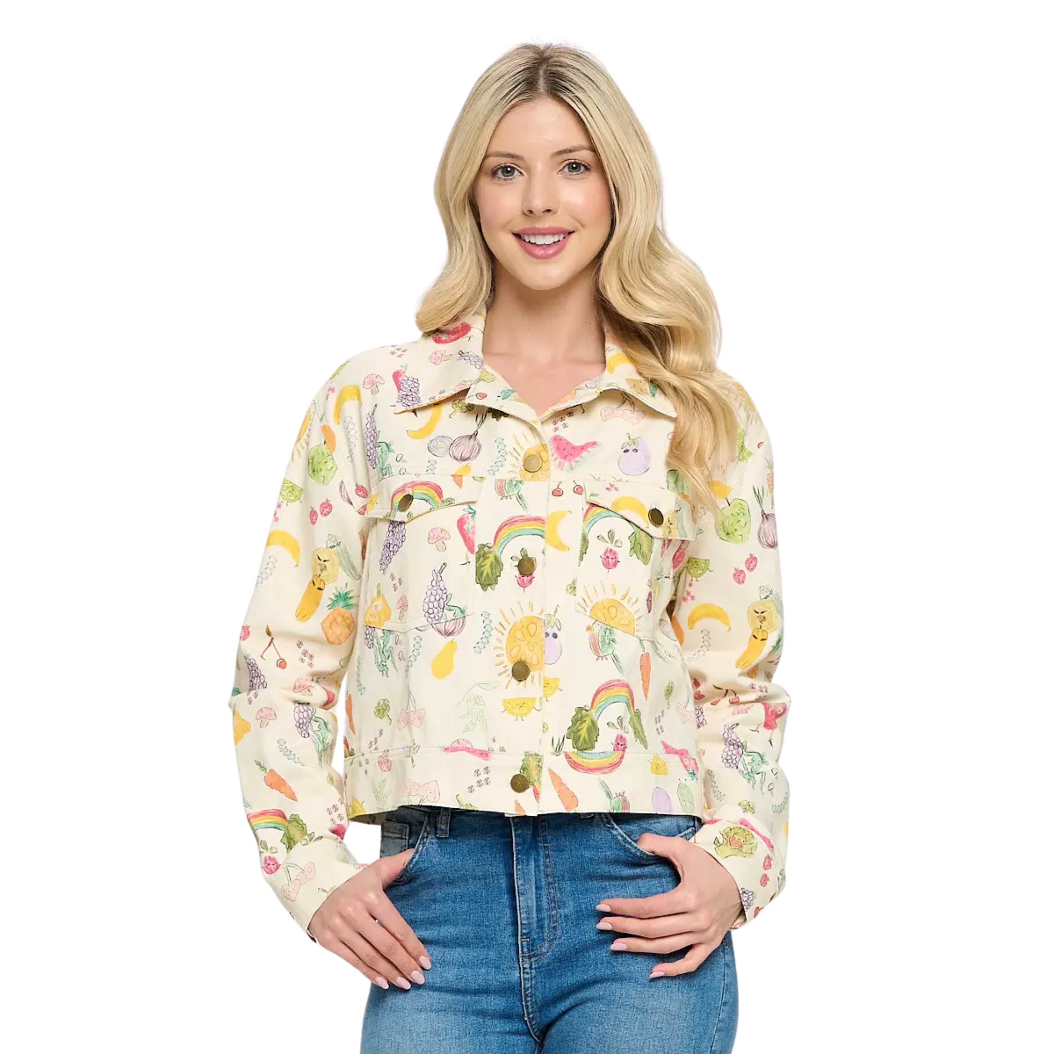 Image of Fruits and Veggies Print Jacket