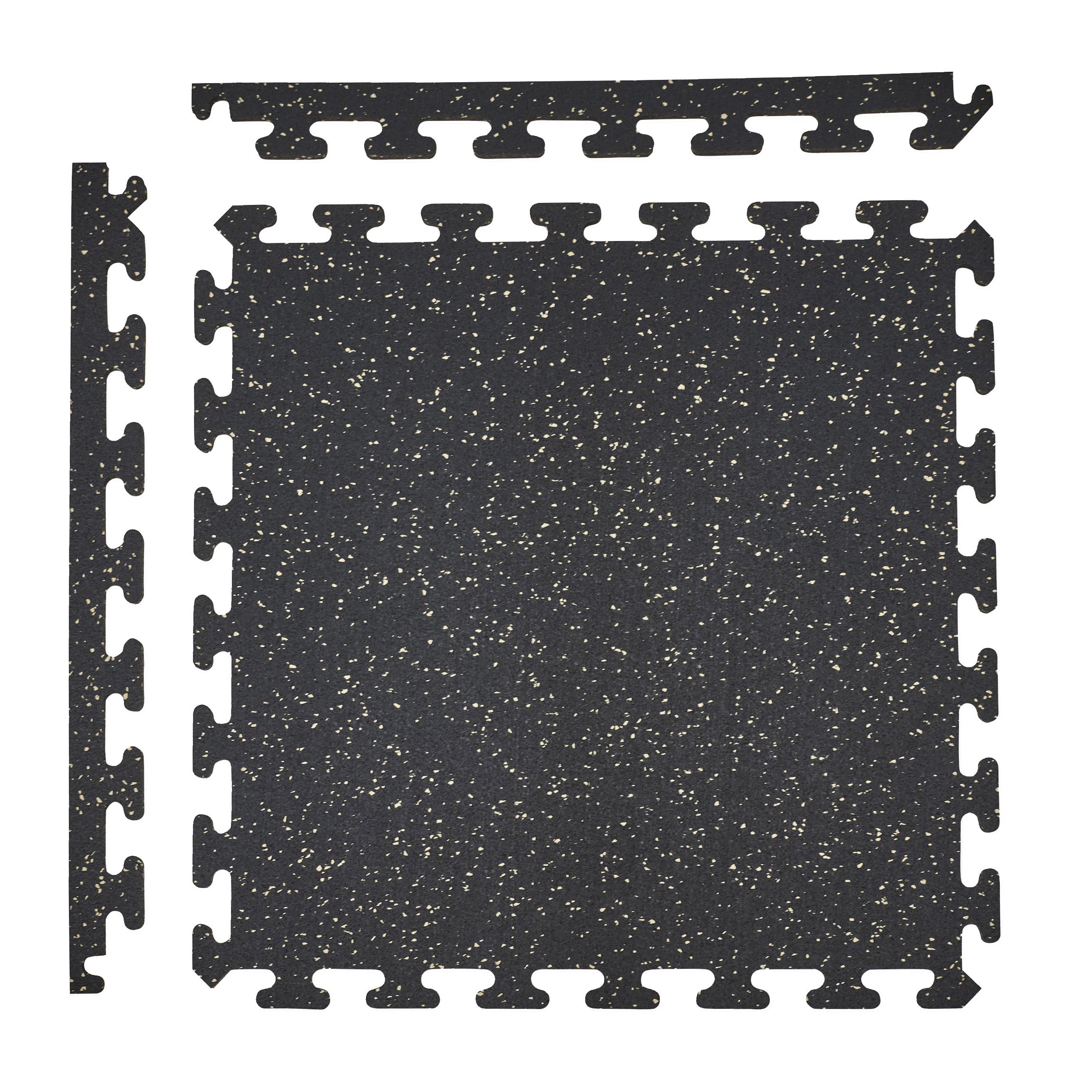 EZ Flex Interlocking Recycled Rubber Floor Tiles with Edges, 30.72 sq ft