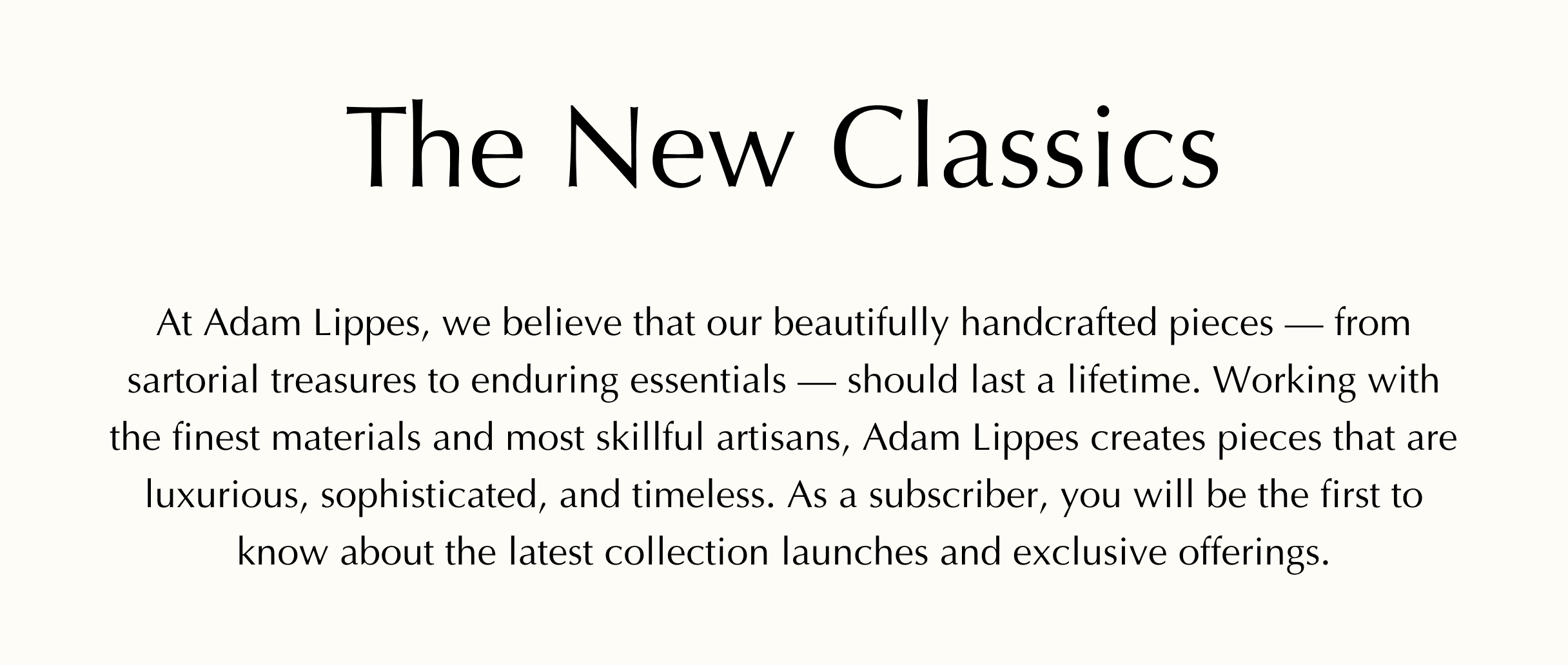 Description of our current collection