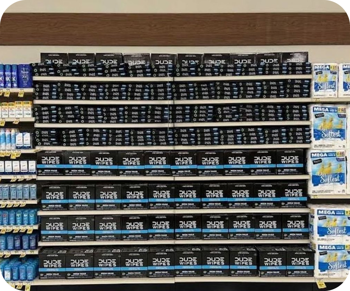 DUDE Wipes Aisle Takeover