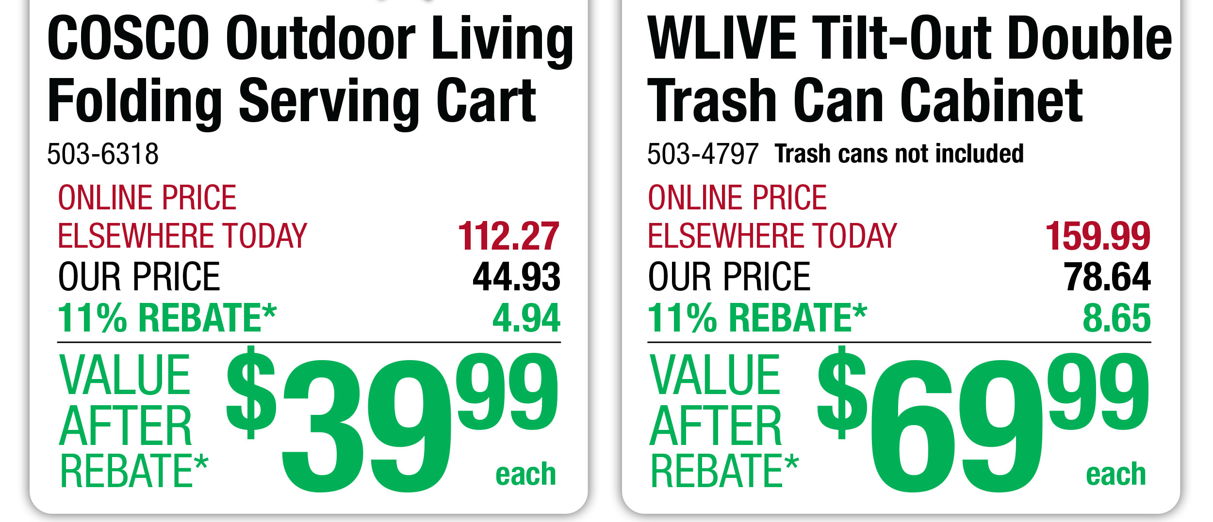 COSCO Outdoor Living Folding Serving Cart - ONLY $69.99 After Rebate*!