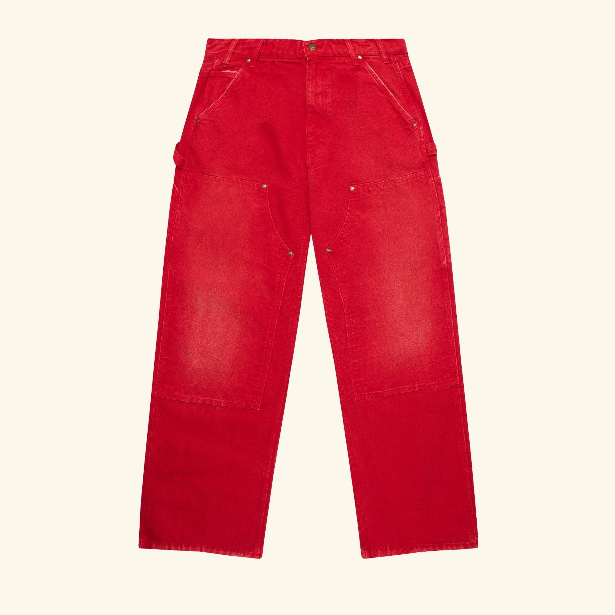Image of Wide-Leg Double Knee Pants (Sun Faded Red)