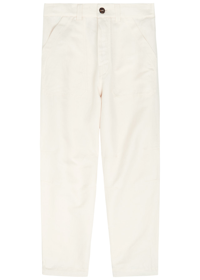 BRUNELLO CUCINELLI Relaxed linen and cotton-blend trousers