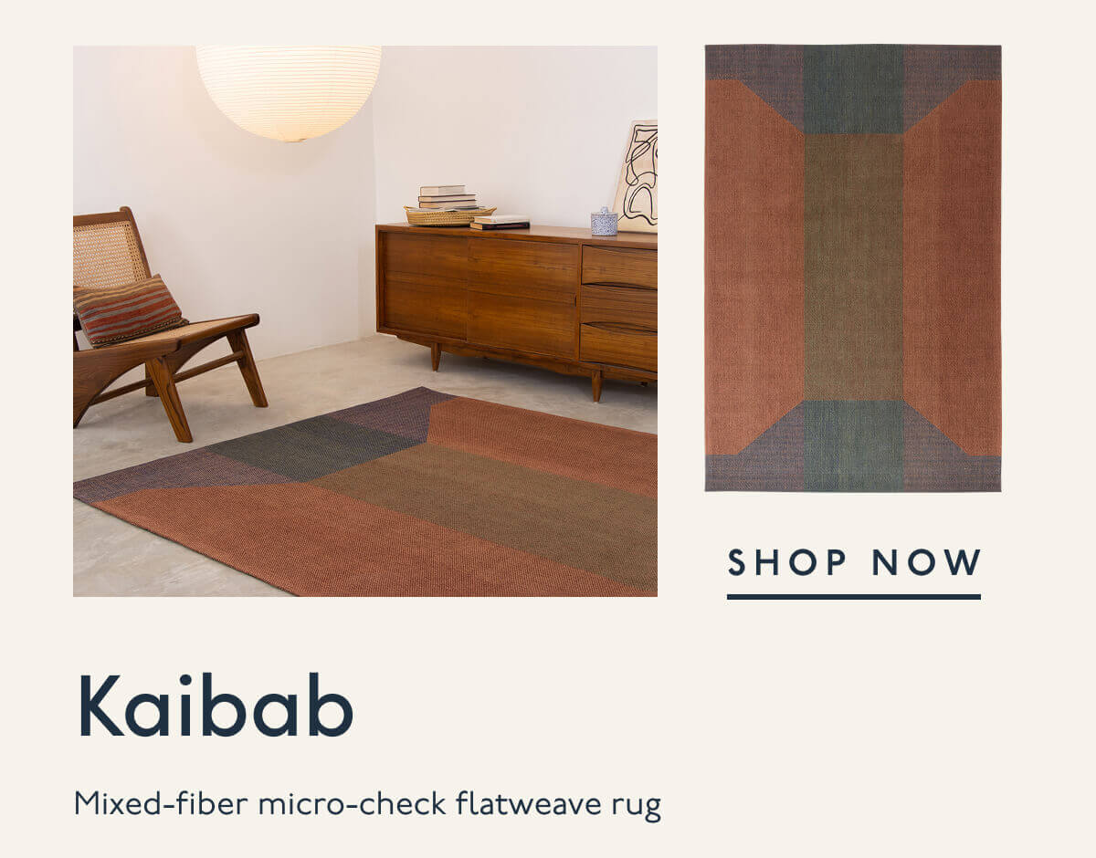 Kaibab | Mixed-fiber micro-check flatweave rug | Shop Now