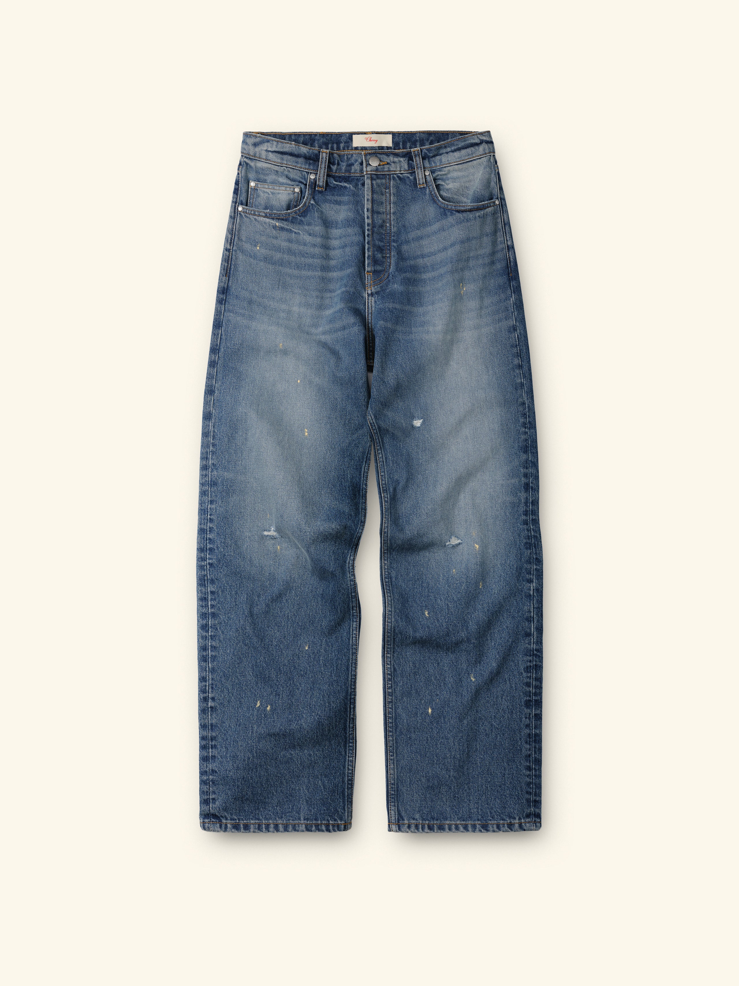 Image of Wide Leg 5 Pocket Jeans (Painters Wash)