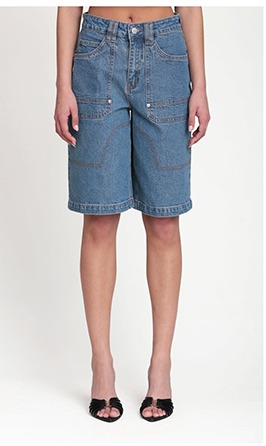 Denim Cargo Bermuda Shorts