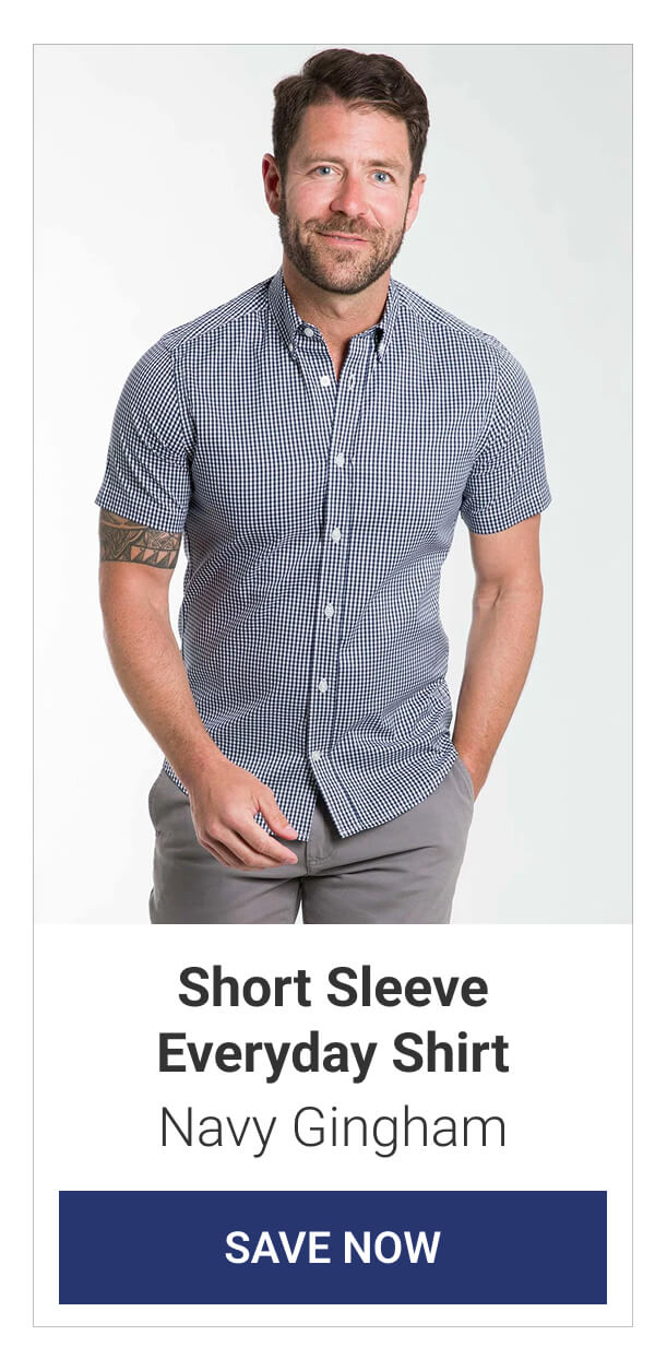 Navy Gingham Short Sleeve Everyday Shirt