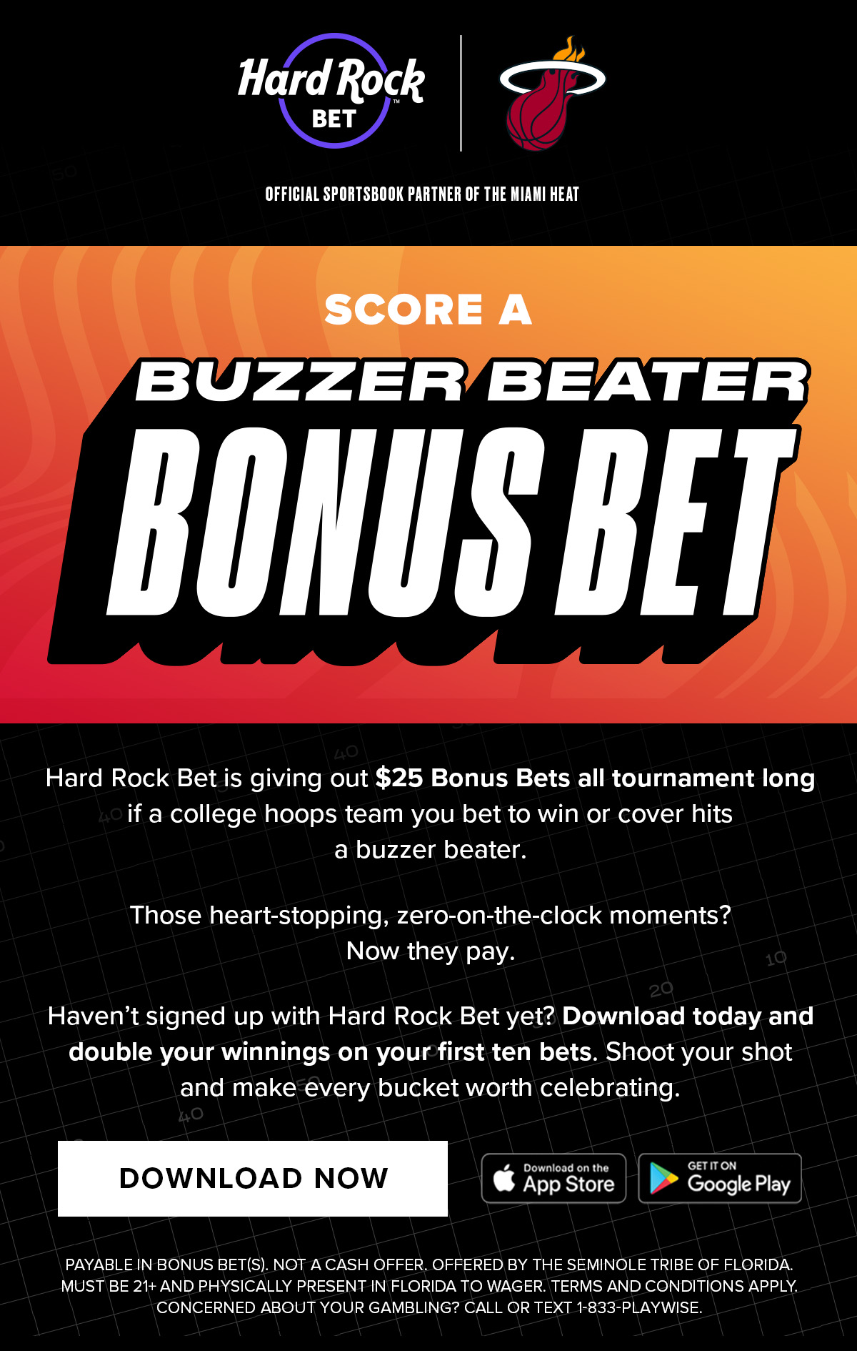 Hard Rock Bet: Score a Buzzer Beater Bonus | $25 Bonus Bets | DOWNLOAD NOW