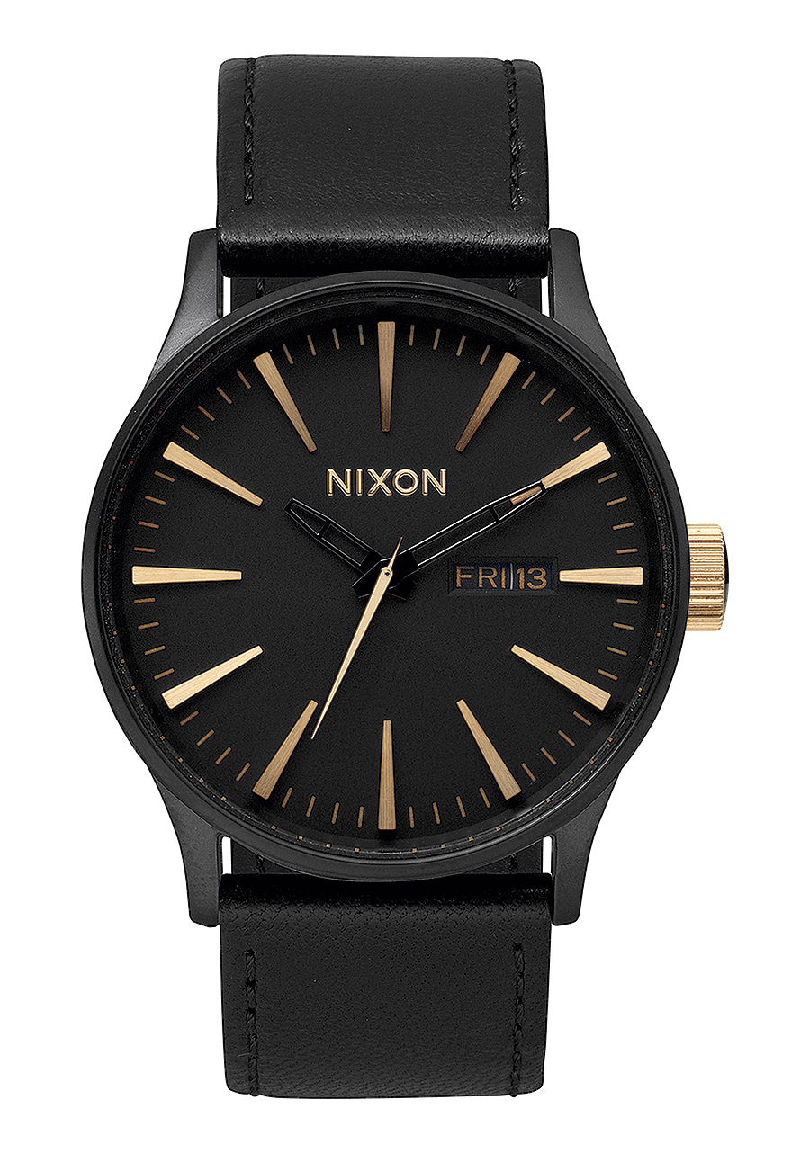 Image of Sentry Leather - Matte Black / Gold