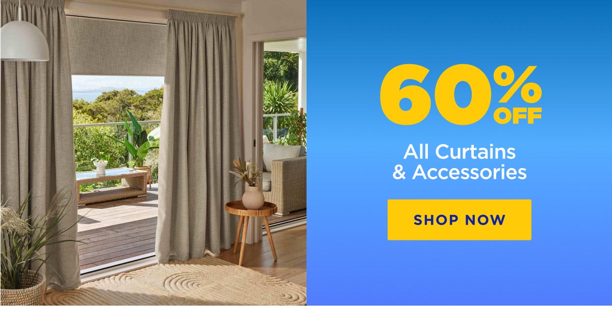 60% Off All Curtains & Accessories