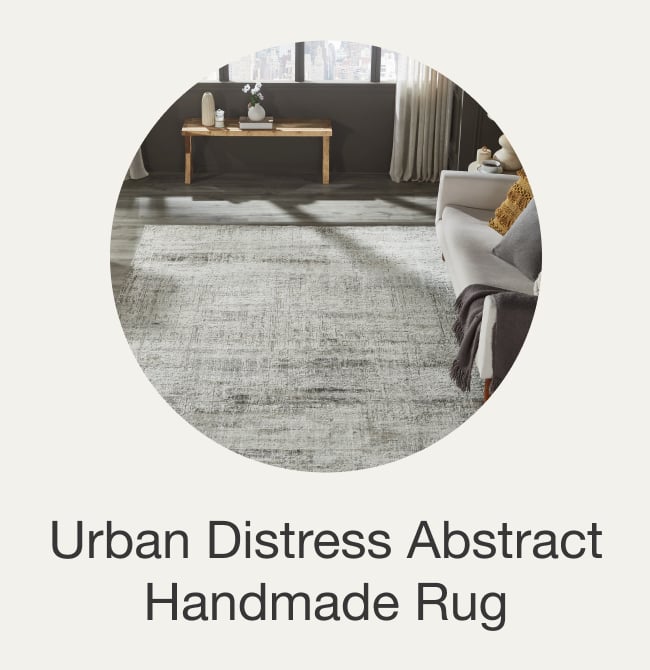 Urban Distress Abstract Silver Handmade Area Rug