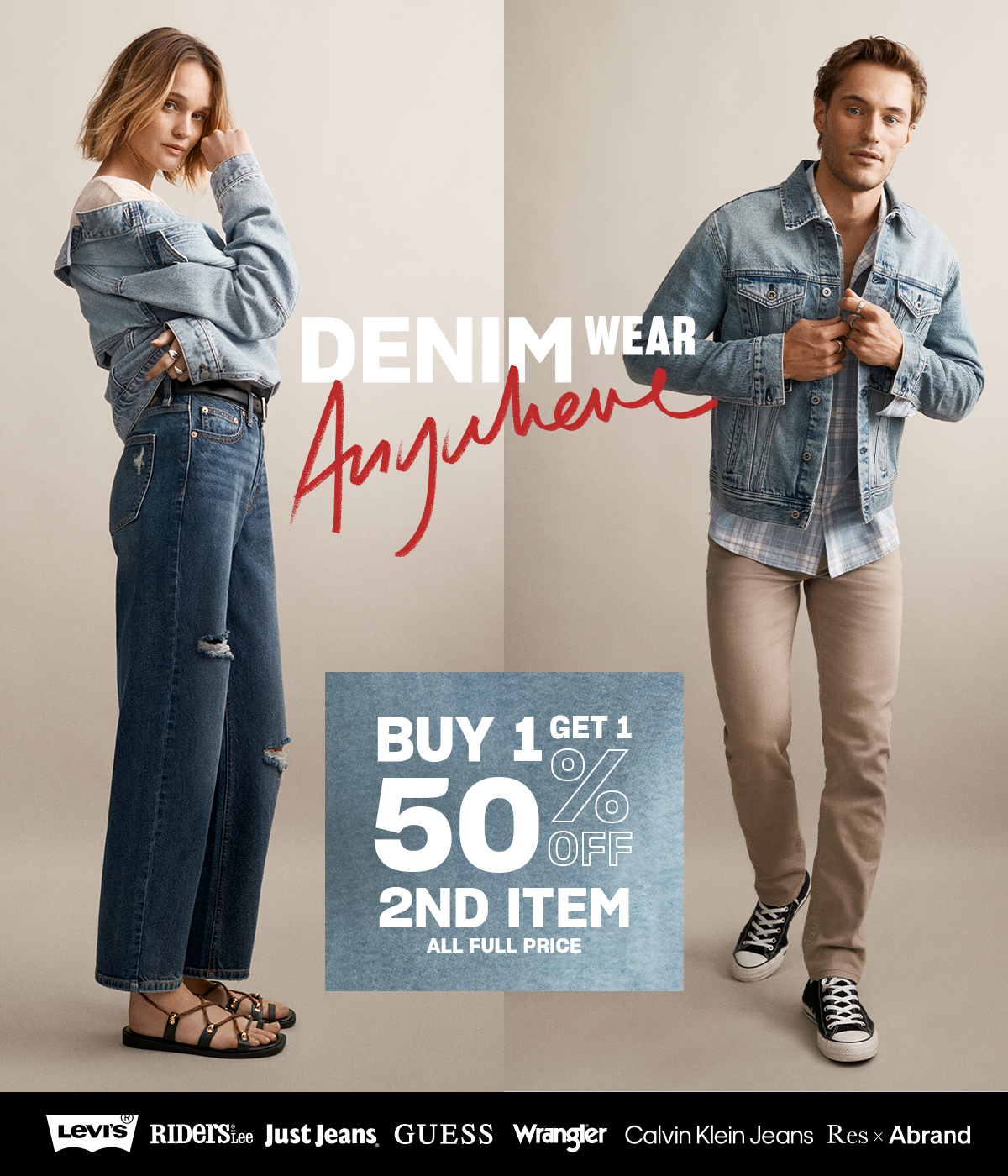 50% off second item. All full price