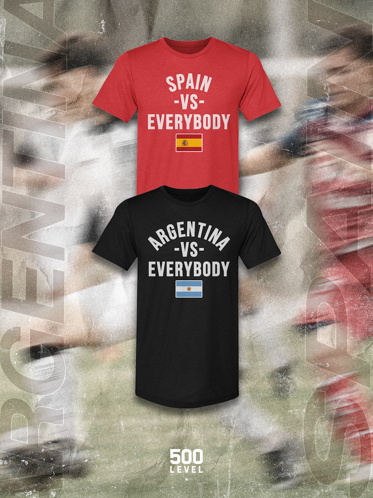 an image of a group of t - shirts with a soccer player on them