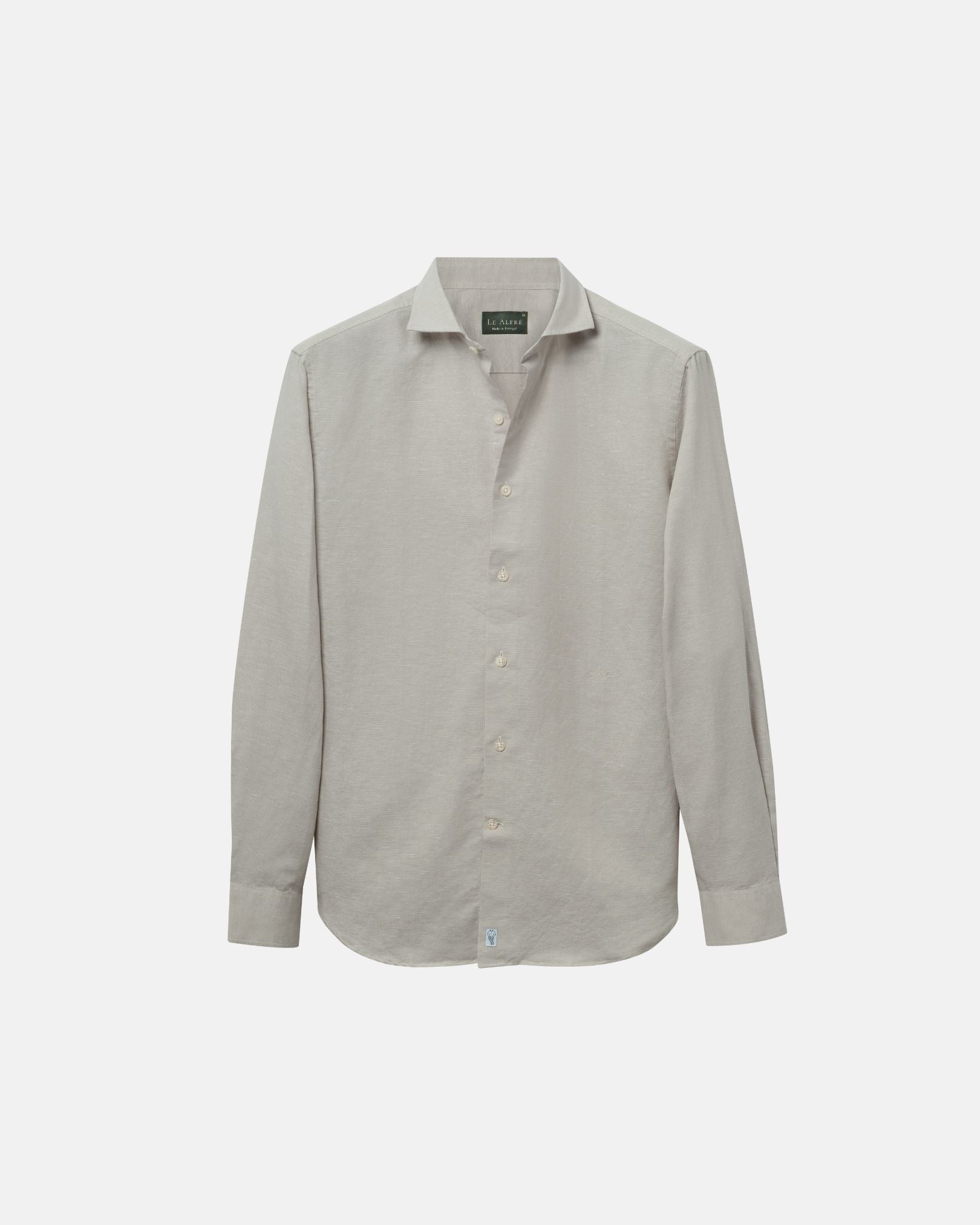 Image of Classic Greige Linen-Blend Shirt