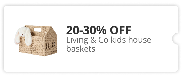20-30% Off Living & Co Kids House Baskets 