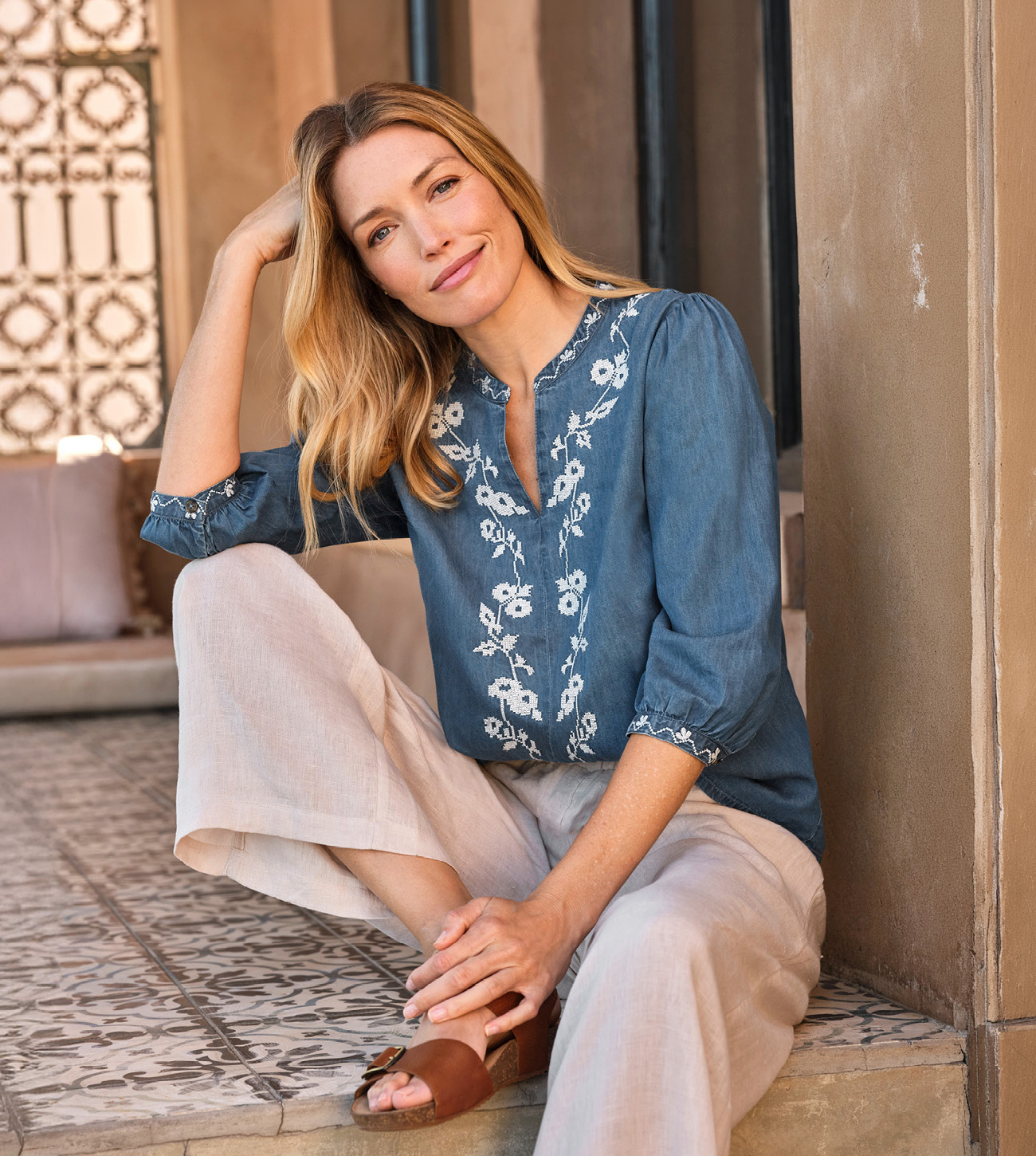 Cross Stitch Notch Blouse