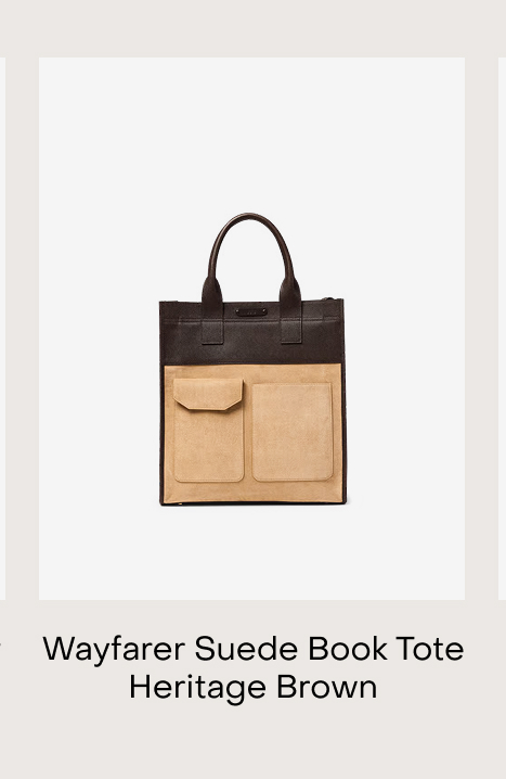 Wayfarer Suede Book Tote Heritage Brown
