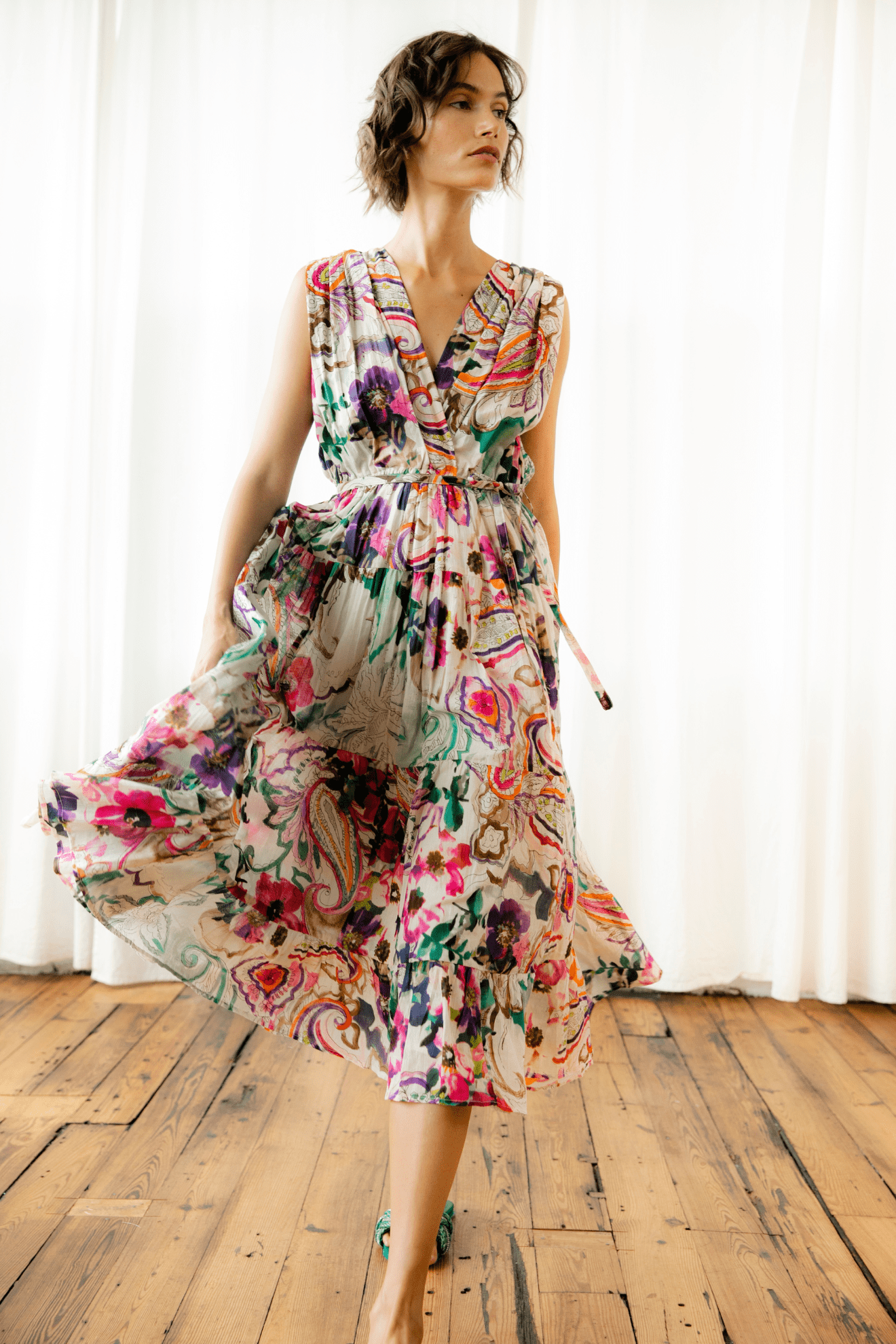 Image of Emilia Dress Off White/Multi