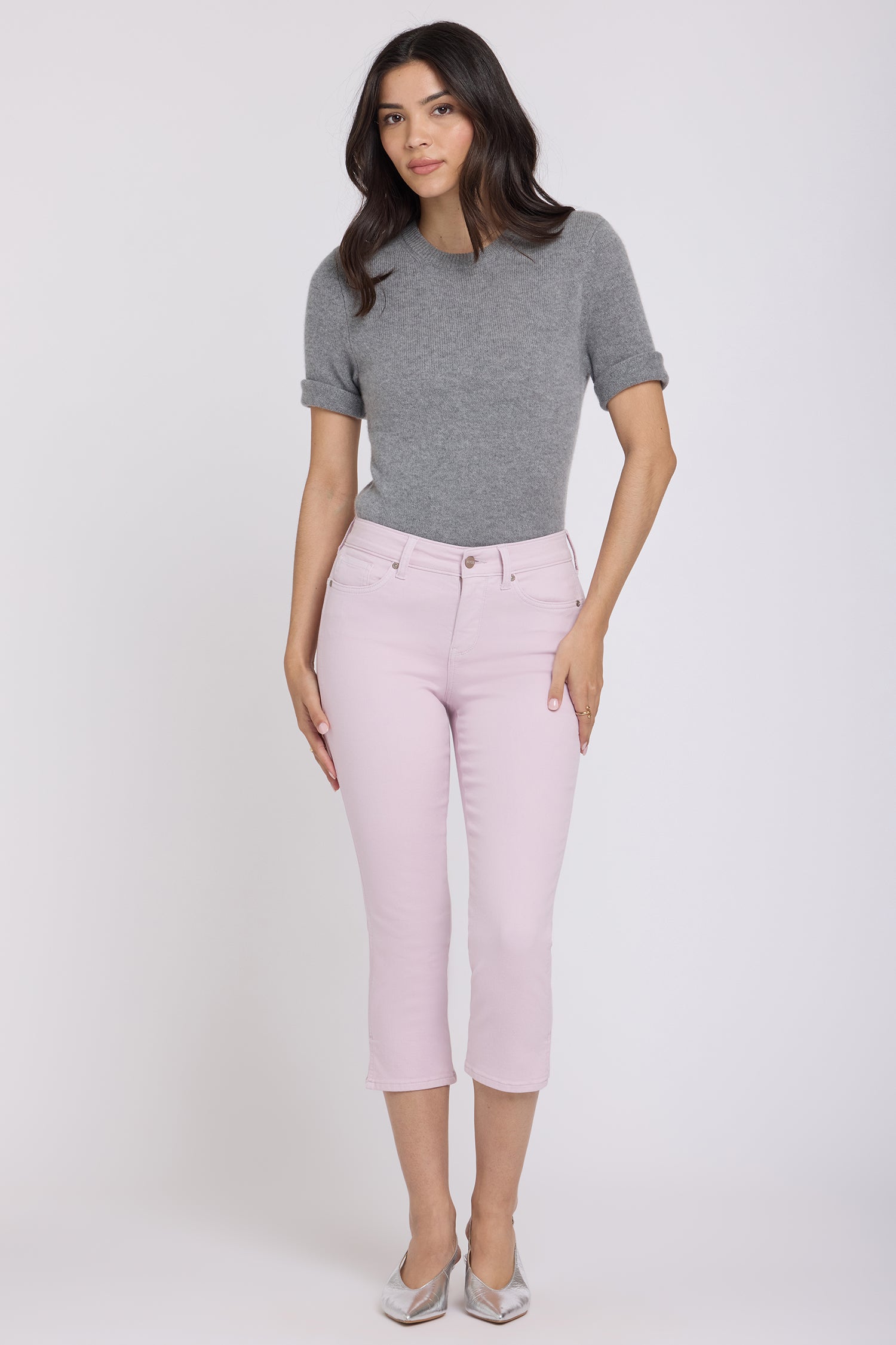 Image of Chloe Capri Jeans - Light Lilac