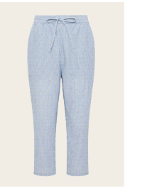 M&Co Blue Stripe Straight Leg Cropped Trousers