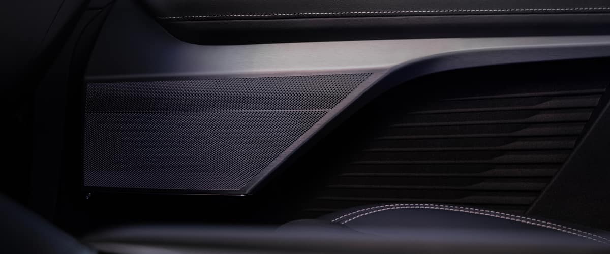 Close up of the 2026 Cadillac VISTIQ audio system.