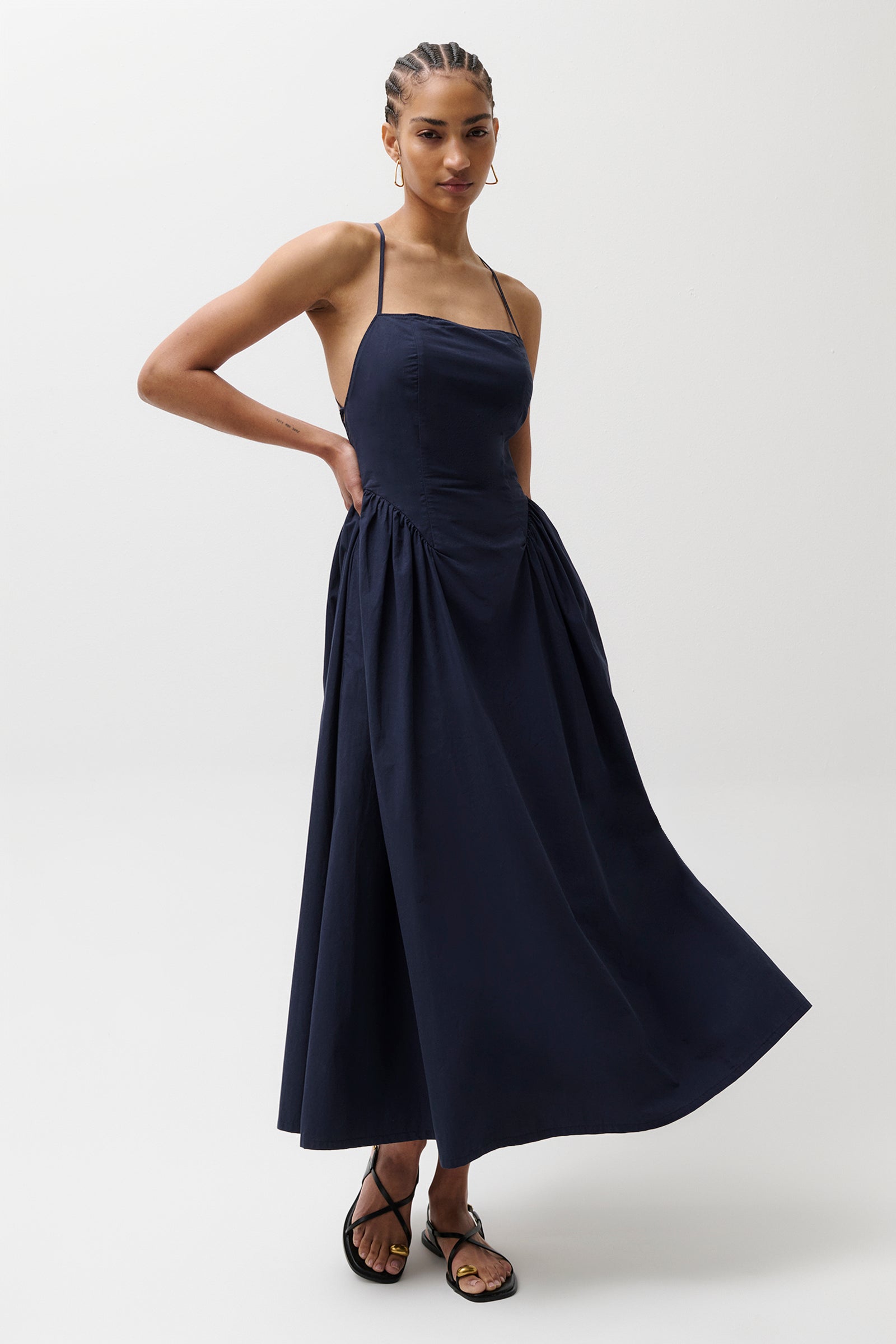 Image of Sadee Open Back Dress - Navy Ship