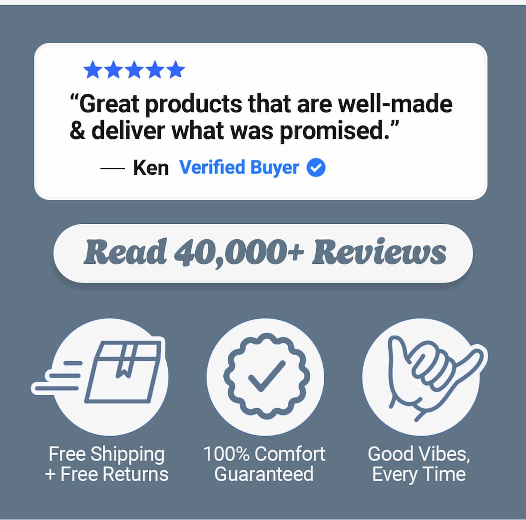 "Great products that are well-made & deliver what was promised"" Read 40,000+ reviews. Free shipping and free returns, comfort guaranteed, good vibes every time. Mugsy