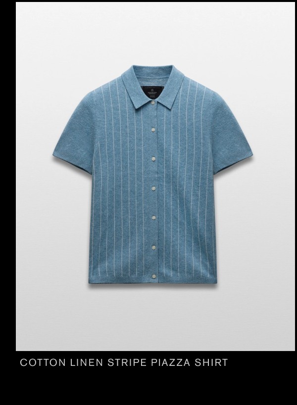 Cotton Linen Stripe Piazza Shirt