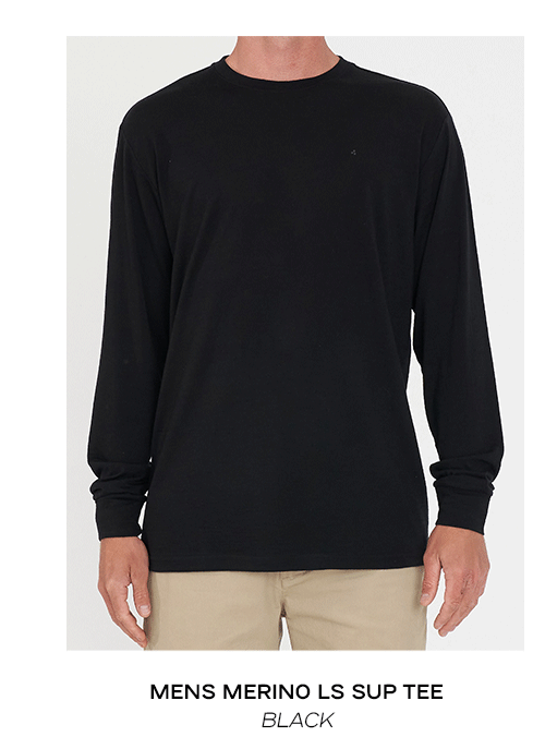 MERINO LS SUP TEE BLACK