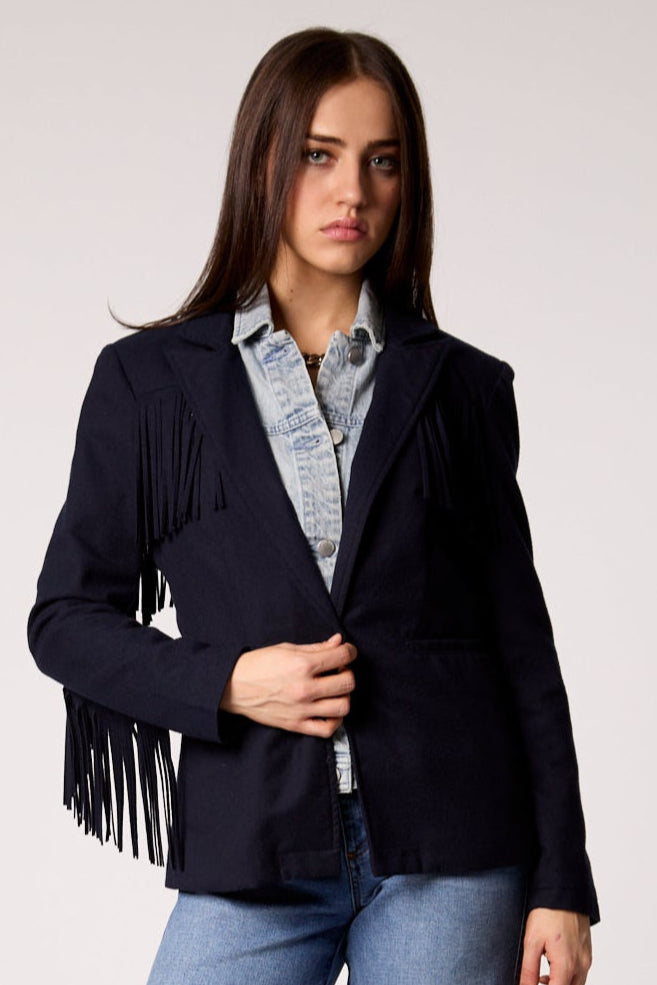 Helen Fringe Blazer - Midnight