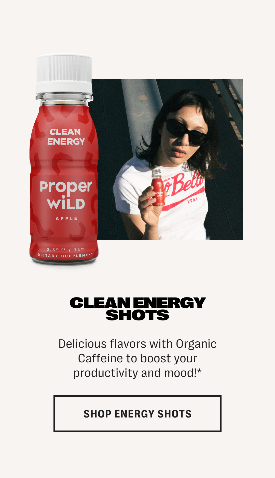 clean energy shots - delicious flavors with organic caffeine to boost your productivity and mood!* - shop energy shots