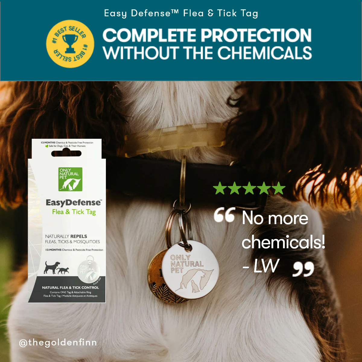 Easy Defense Flea & Tick Tag | Complete Protection Without The Chemicals