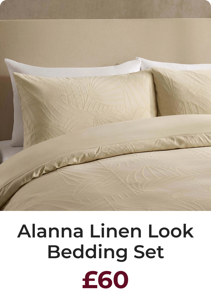 Alanna Linen Look Jacquard 100% Cotton Duvet Cover & Pillowcase Set