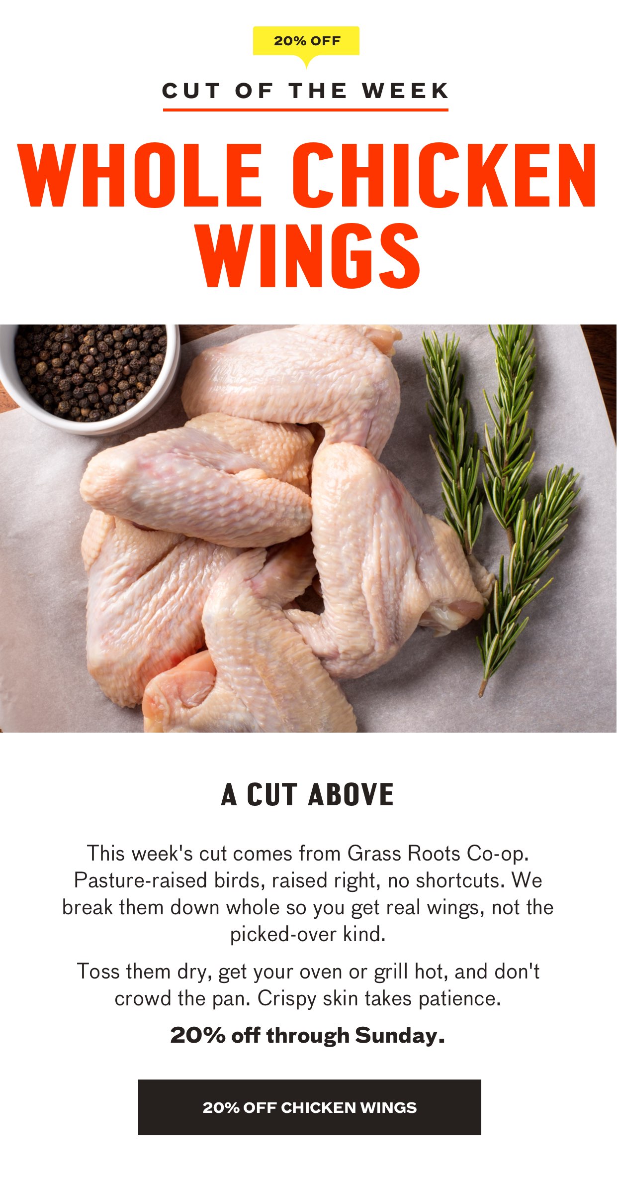 Cut of the Week - whole chicken wings