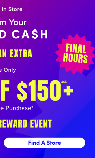 Online + In Store | Redeem Your Torrid Cash + Stack An Extra | Online Only | $15USD Off $150USD+ Regular Price Purchase* | Our biggest Reward event | Find A Store >