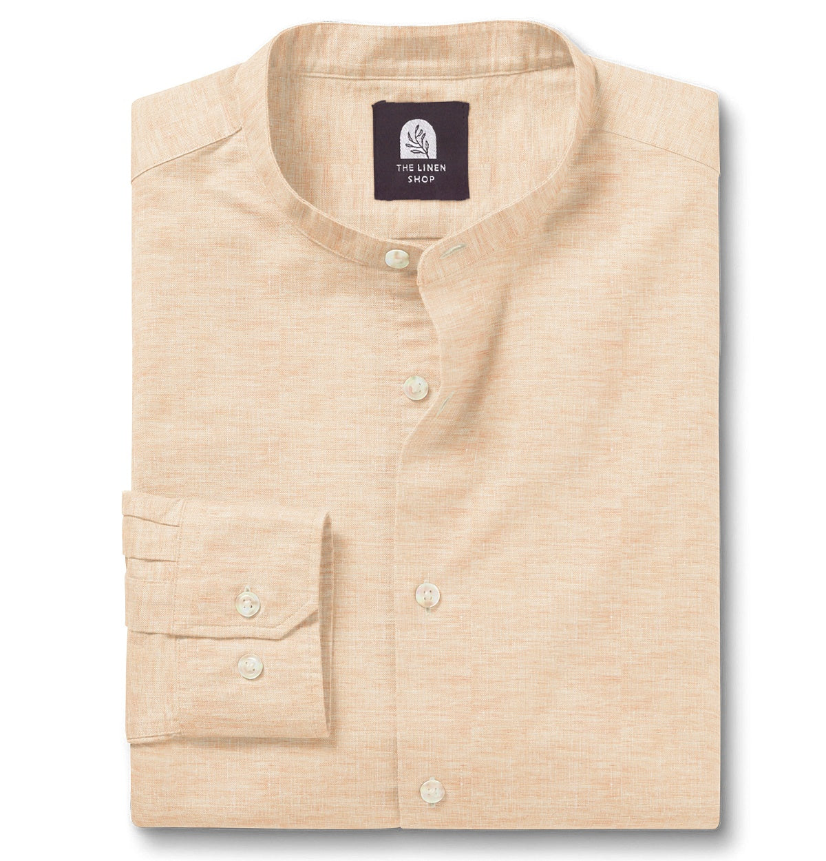 Image of Pure Linen - Band Collar - Peach