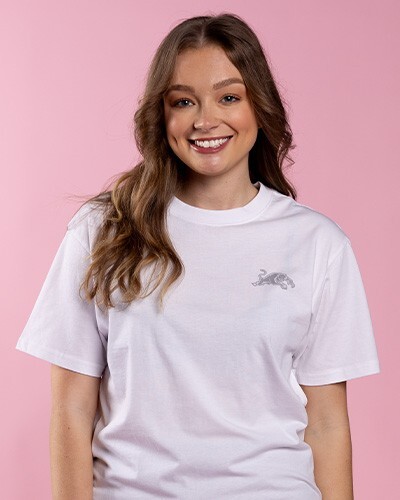 Panthers Puff Tee White
