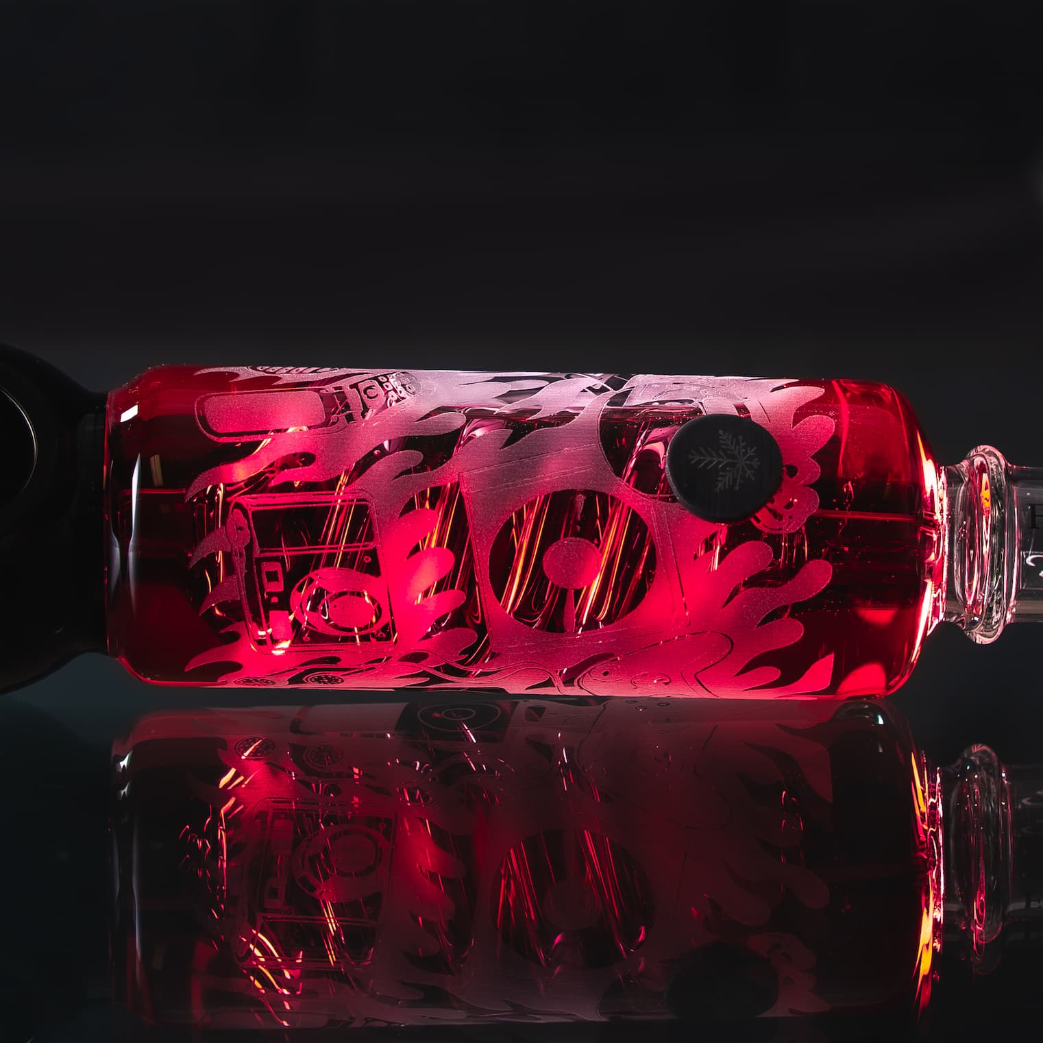 Red Drop 3 glycerin chamber with retro media engravings