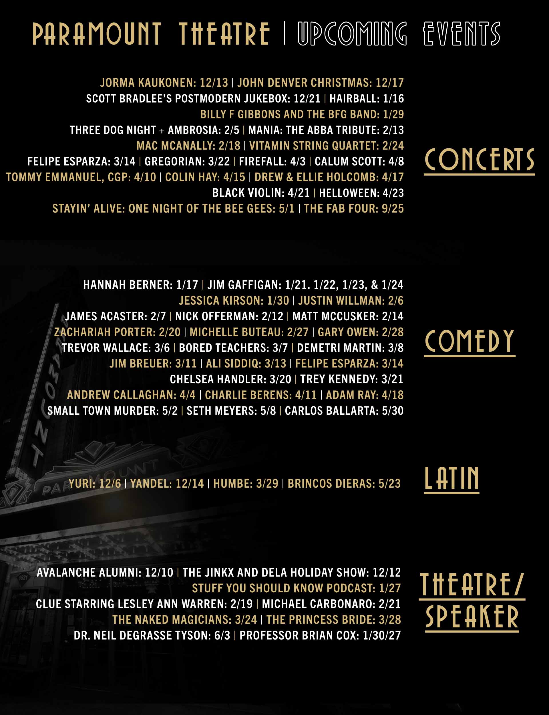 Upcoming Events