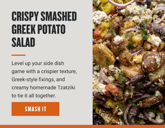 Crispy Smashed Greek Potato Salad